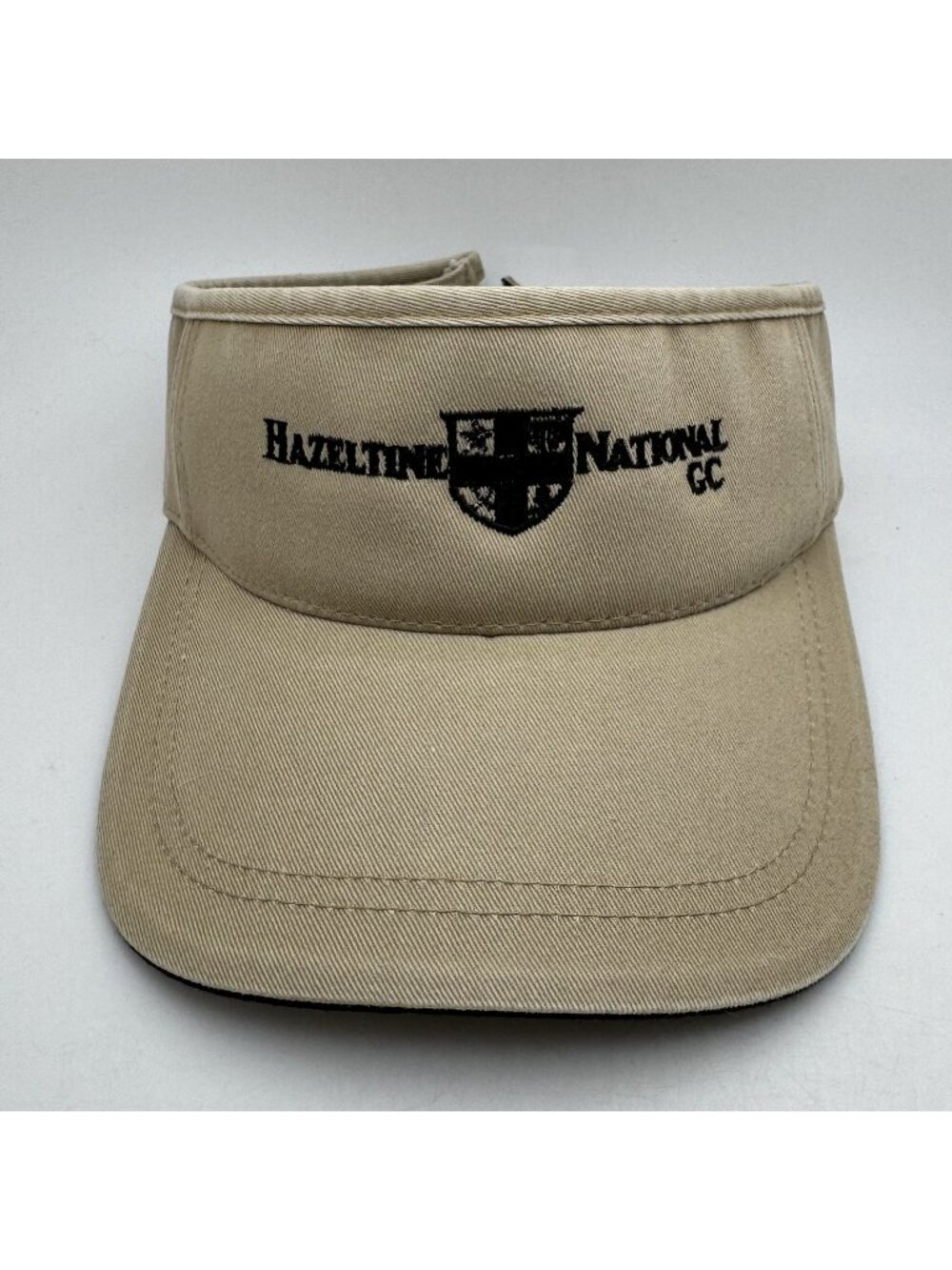Hazeltine National GC Golf Visor Hat Adjustable Beige Tan 100% Cotton Imperial